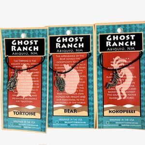 Ghost Ranch Souvenir Necklaces with Lead-free Pewter Charms Kokopeli Turtle Bear